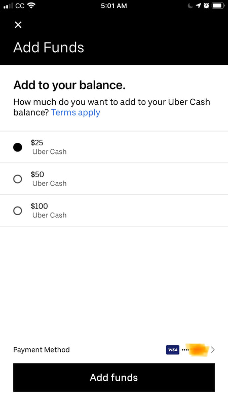 how to add uber cash balance