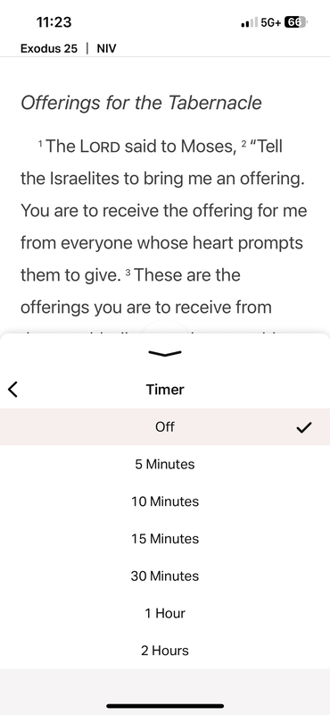 How to set a Timer on Bible App